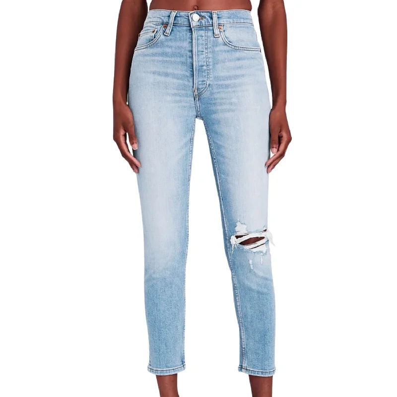 Women's Everyday Garments 90's High-Rise Ankle Crop Jean In Worn Light Azure