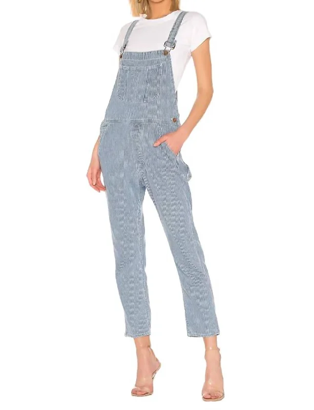 Women's Clothing Apparel Sets Dolly Long Overalls In Blue/white