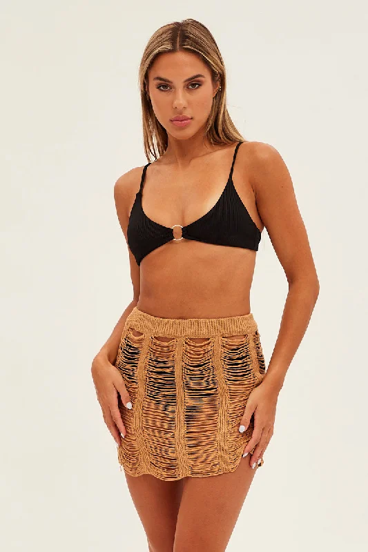 Online Boutiques Best Beige Beach Crochet Skirt