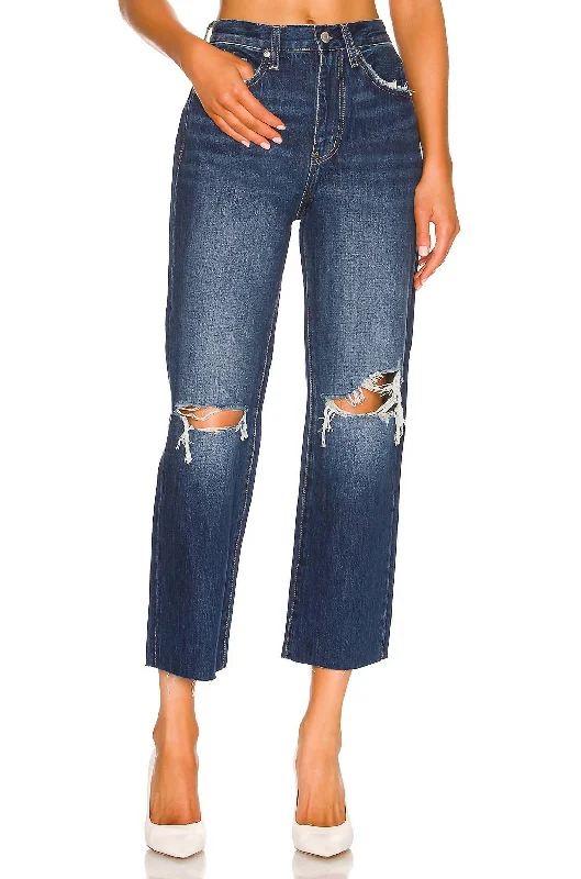 Women's Clothing For Holiday Travel Cassie Crop Super High Rise Straight Jean In Motive Distressed