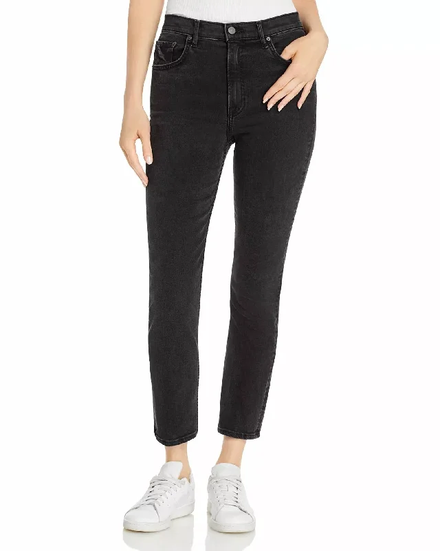 Women's Elegant Evening Attire The Reed Skinny Jean In Black Rain