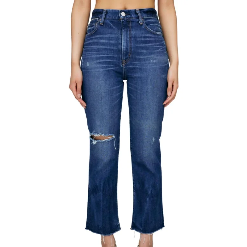 Women's Clothing Rhode Cropped Flare Jean In Dark Blue