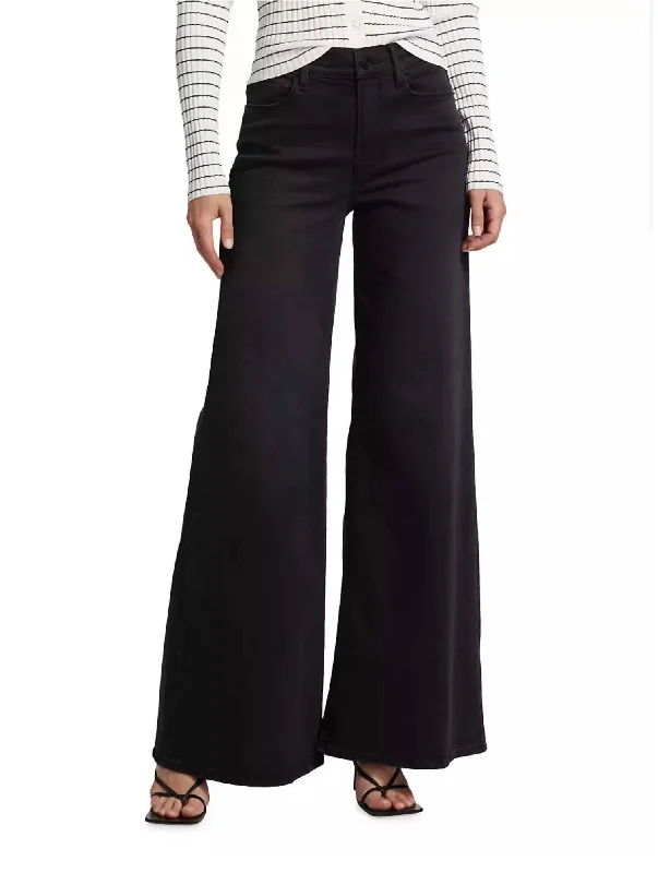 Modern Women's Clothes Le Palazzo Wide-Leg Jeans In Black