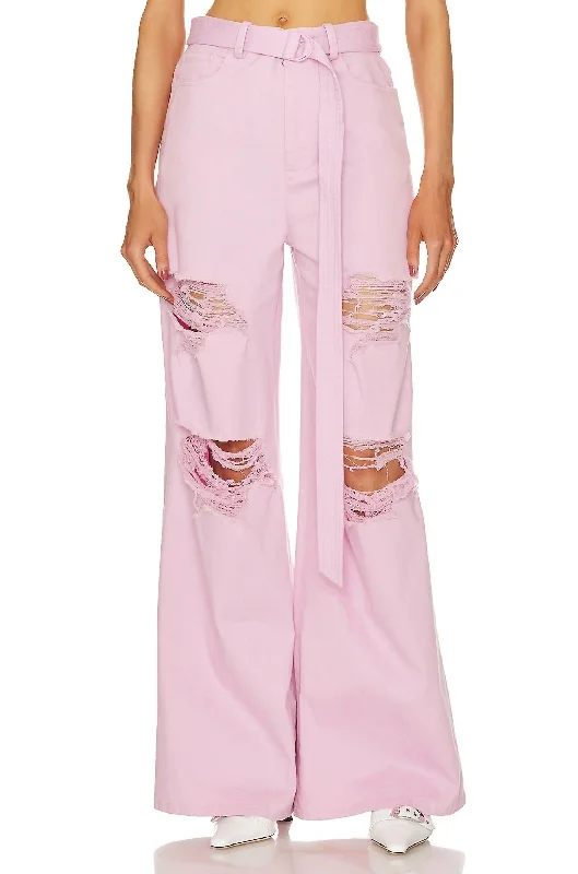 Formal Garments For Women Distressed Wide Leg Jean In Blossom