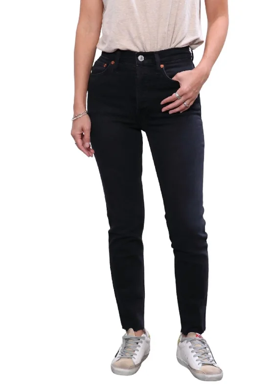 Affordable Online Boutique 90's High Rise Ankle Jean In Faded Black