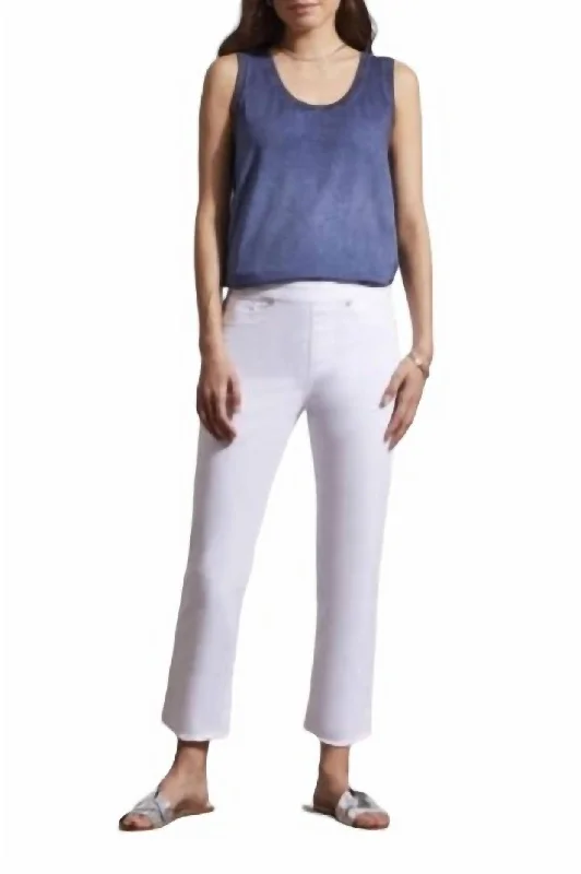 Women's Work Outfit Audrey Pull On Straight Crop Jeans In White