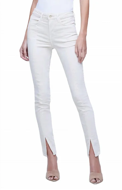 Women's Classic Outfit Jyothi Split Ankle Skinny Jeans In Champagne