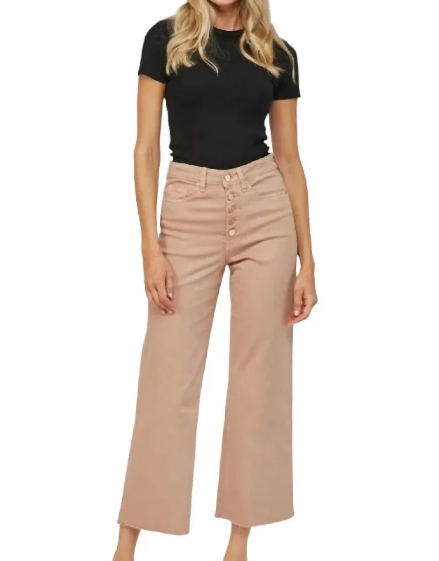 Women's Travel Attire Chromatic High Rise Crop Jean In Brown Sugar