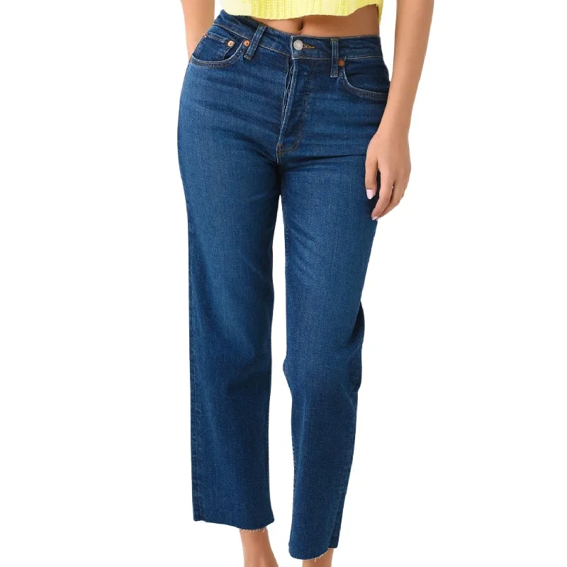 Stylish Women's Garments For Holidays 70's Stove Pipe Jean In Jetty