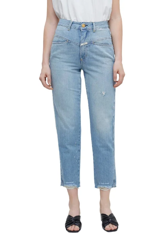 Women's Clothes And Garments Pedal Pusher Jean In Mid Blue