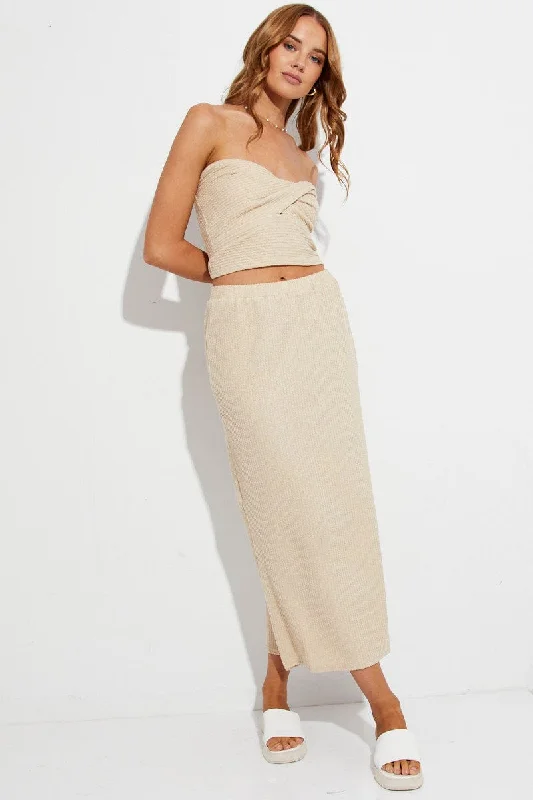 Best Clearance Sales Right Now Beige Midi Skirt Bodycon