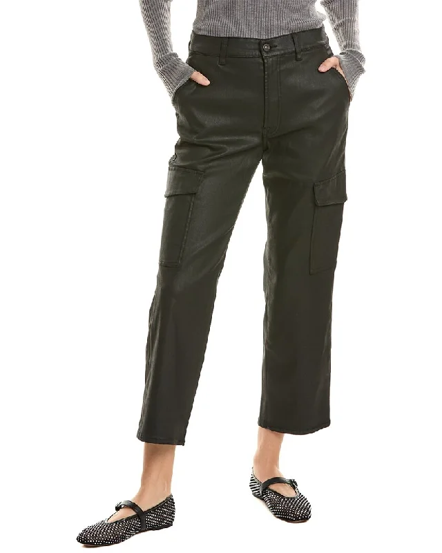 Women's Plus-Size Apparel 7 For All Mankind Logan Coated Black Cargo Jean