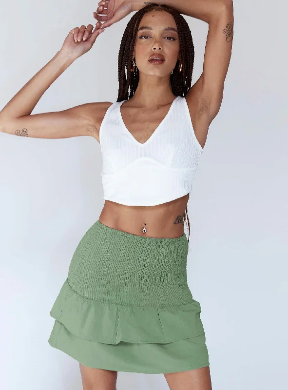 Women's Fashionable Attire For Work Lillie Mini Skirt Green