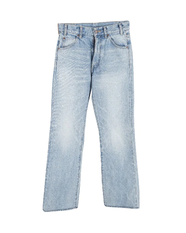 Women's Seasonal Attire Celine Straight Leg Jeans in Light Blue Cotton Denim