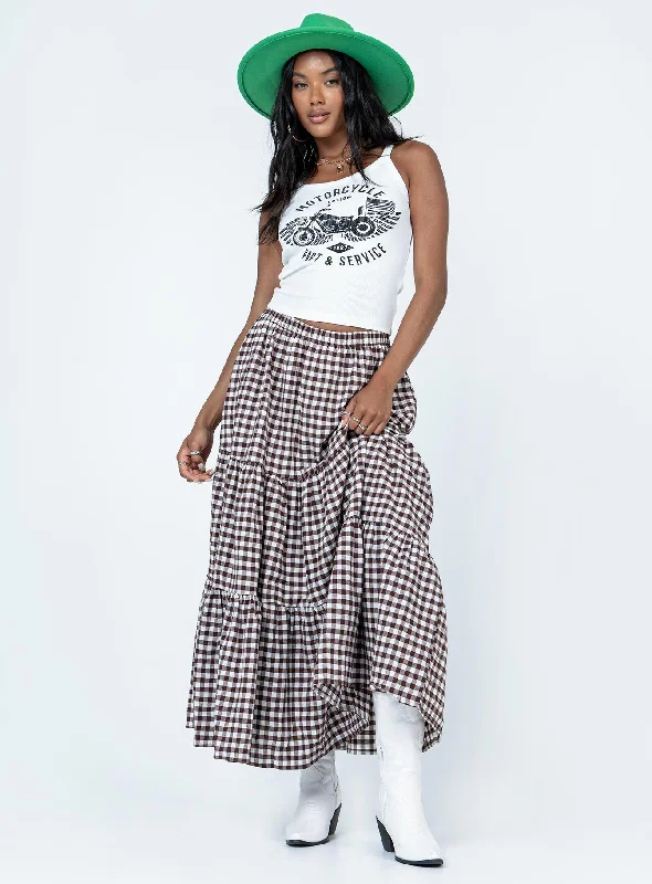 Effortless Chic for Women Hale Midi Skirt Brown