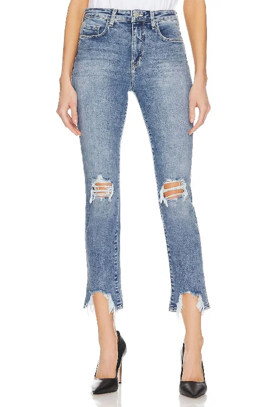 Women's High-Fashion Attire High Line High Rise Skinny Jean In Sodalite Destruct