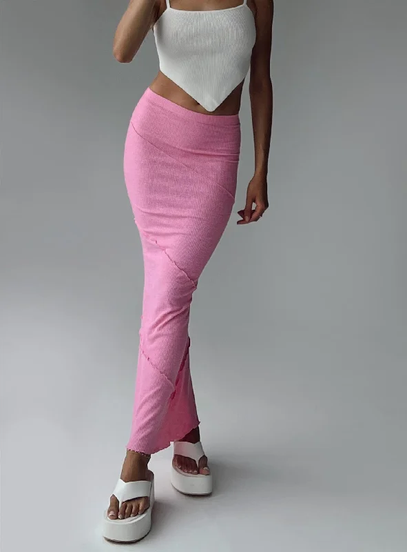 Contemporary Women's Clothing Oscar Maxi Skirt Hot Pink