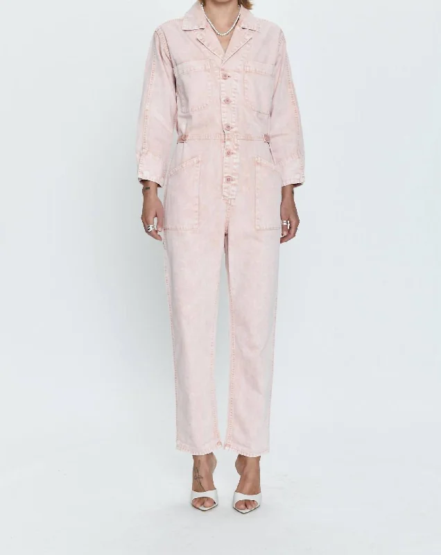 Women's Vacation Clothes Tanner Long Sleeve Field Suit In Mellow Rose Snow