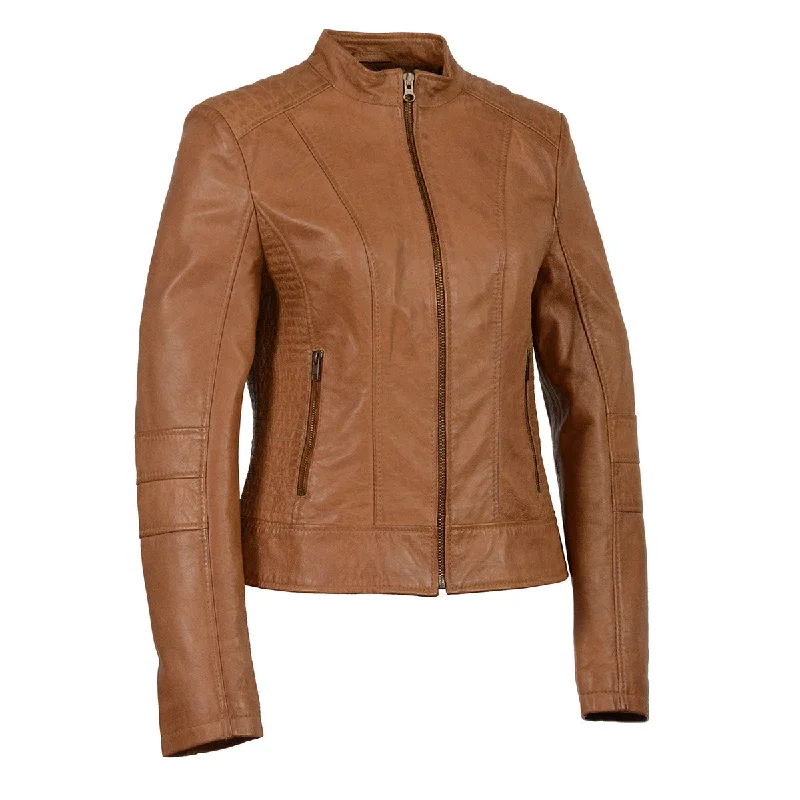 Sales For Clothes Milwaukee Leather SFL2860 Women's Saddle Zip Front Stand Up Collar Leather Jacket