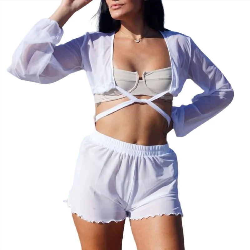 Elegant Women's Clothing Raeya Cover Up Set In Blanco