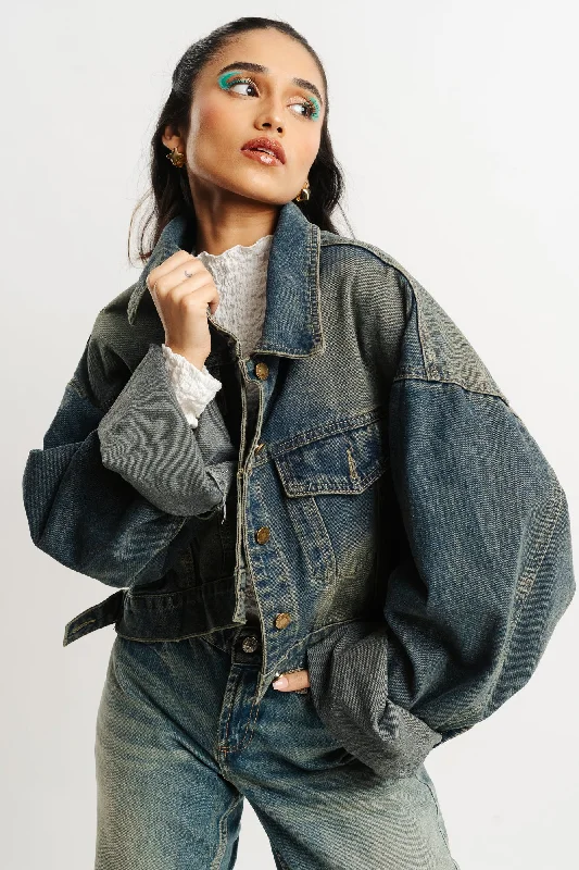 Formal Outfit For Women Blue Tinted Denim Jacket