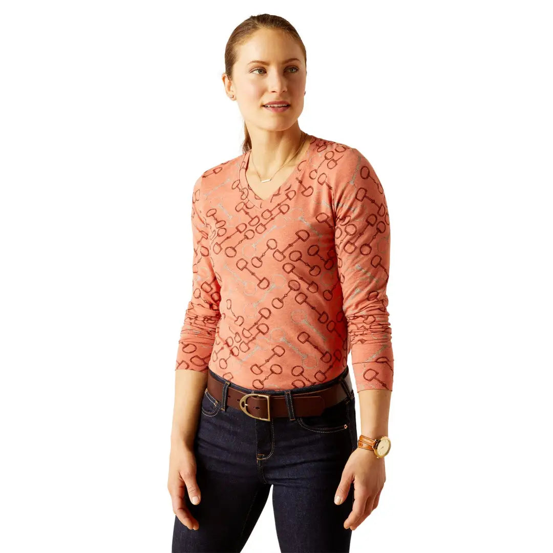 Women's Holiday Outfit Ariat Burnt Brick Bit T-Shirt