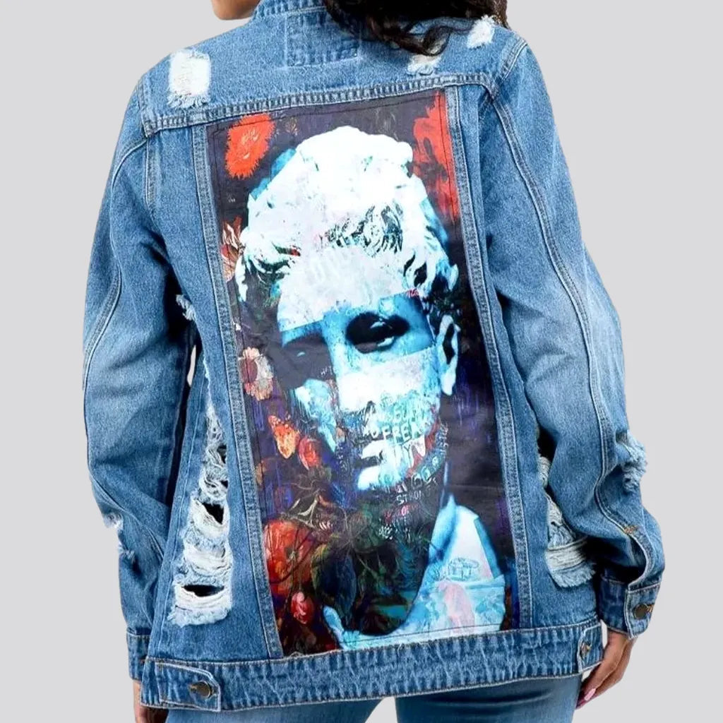 Top 10 Women's Online Clothing Stores Artistic boho inspired women's denim jacket