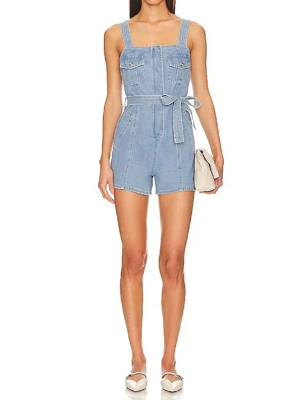 Sustainable Fashion Clothing For Women Brit Romper In Denim