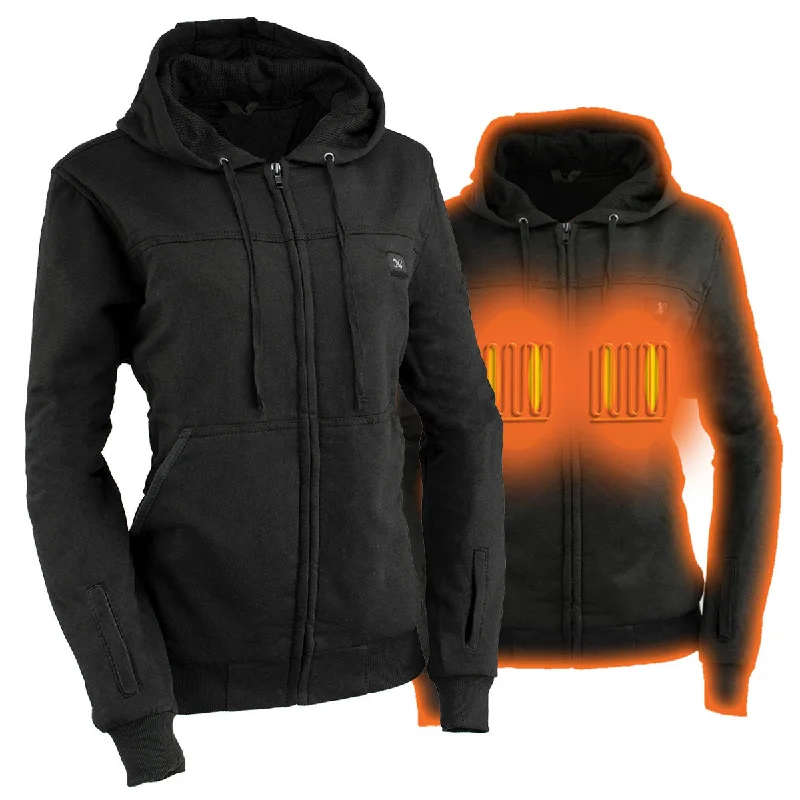 Clearance Sale Online Nexgen Heat MPL2717DUAL Technology Women's Heated Hoodie - Black Sweatshirt Jacket for Winter Season w/Battery Pack