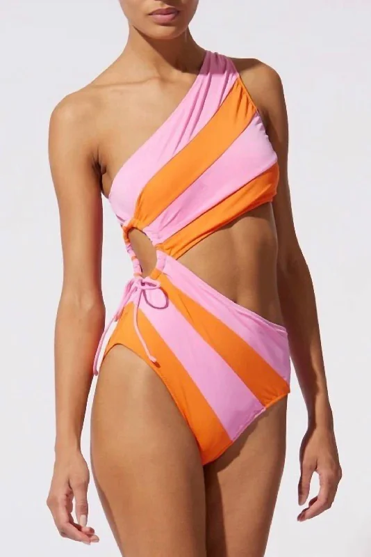 Sale Clearance The Randall One Piece Swimsuit In Pink/clementine