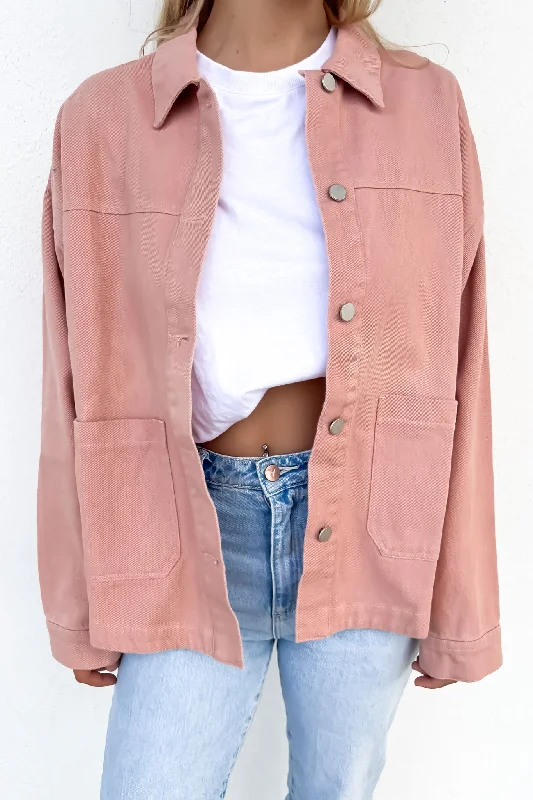 Sustainable Women's Apparel Luisa Denim Jacket Pink