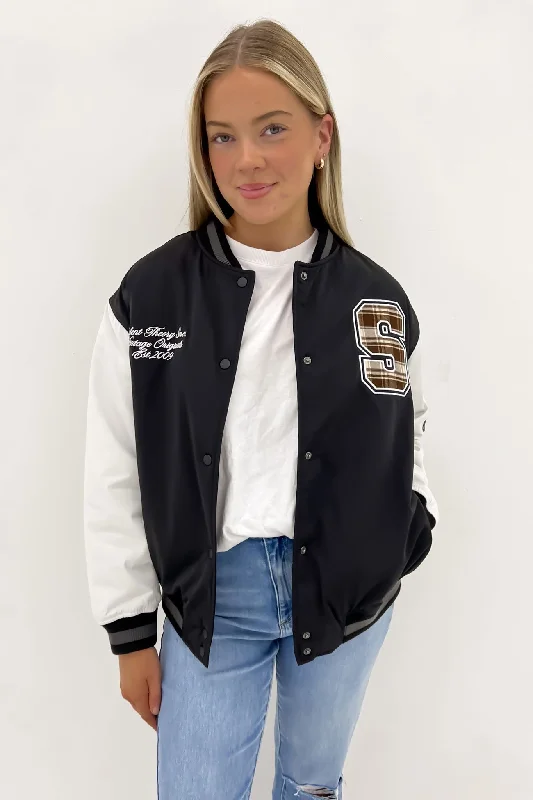 Cheap Women's Clothing Online Varsity Jacket Black