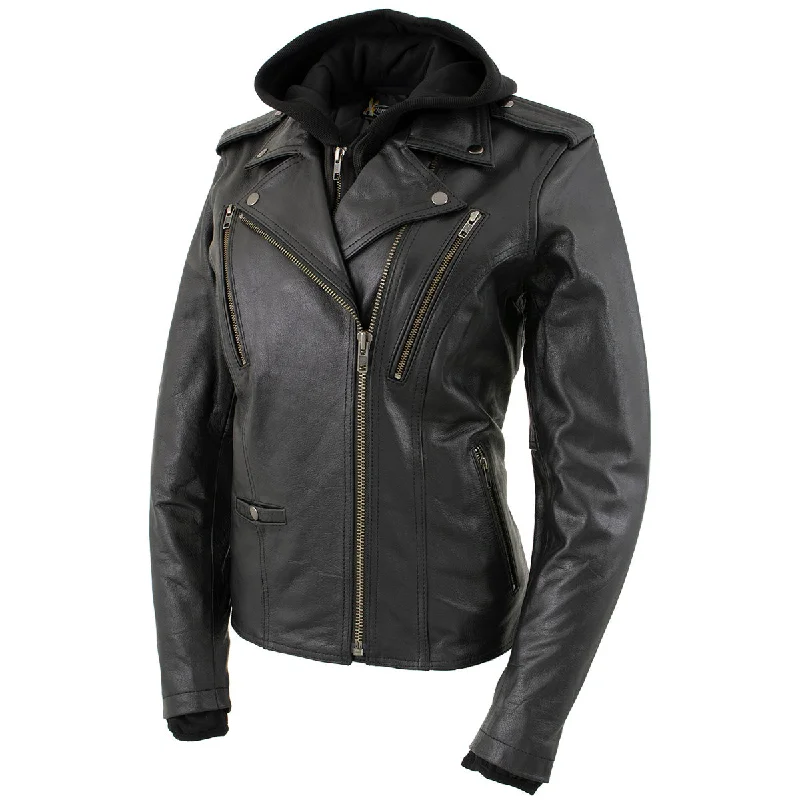 Women's Clothing Xelement XS2516 Women's Black ‘Madame’ Hooded and Vented Motorcycle