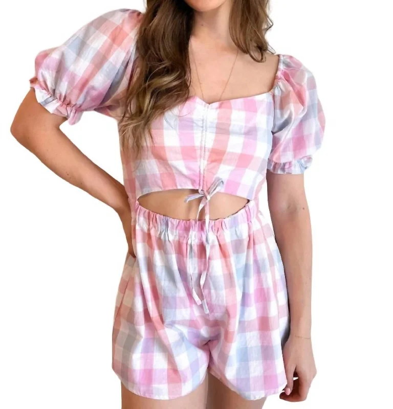 Women's Trendy Activewear Apparel Country Cutie Romper In Pink