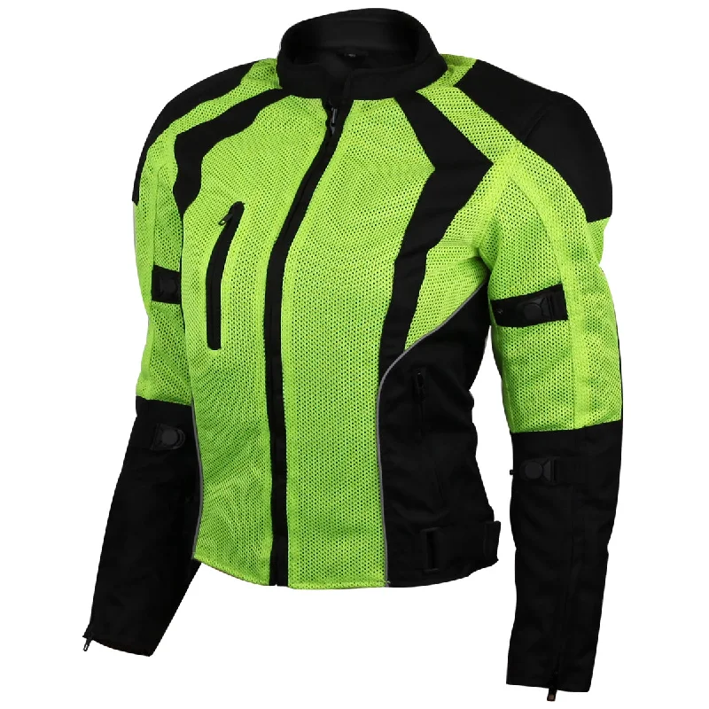 Women's Comfortable Lounge Attire Womens Advanced 3-Season CE Armor Hi-Vis Mesh Motorcycle Jacket