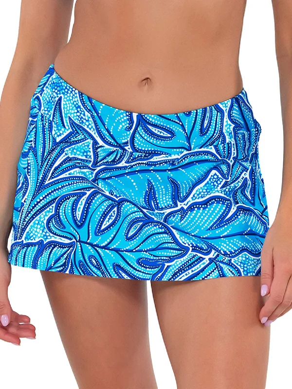 Women Fashion Sunsets Women's Printed Sporty Skirted Bikini Bottom