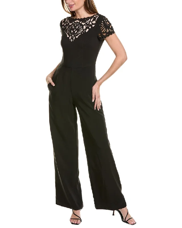 Discount Store FOCUS by Shani Laser Cut Yoke Jumpsuit