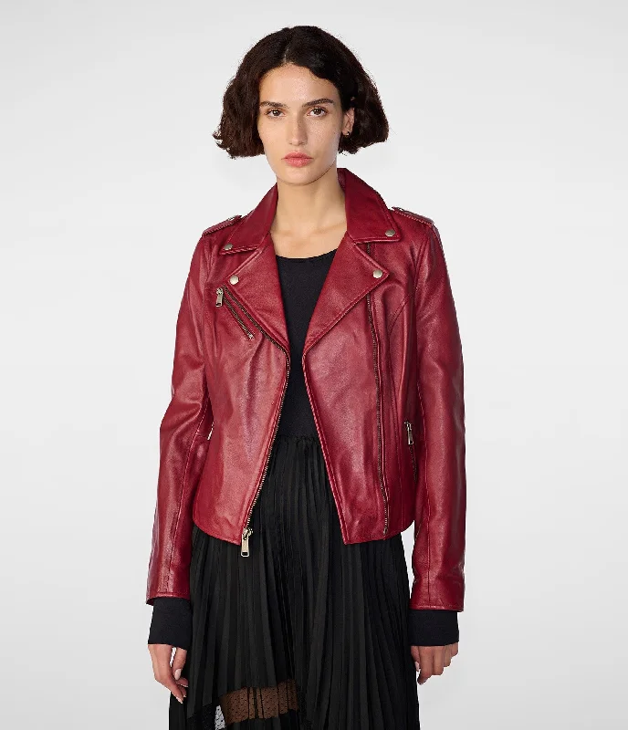 Online Impressions Boutique Madeline Asymmetrical Leather Jacket