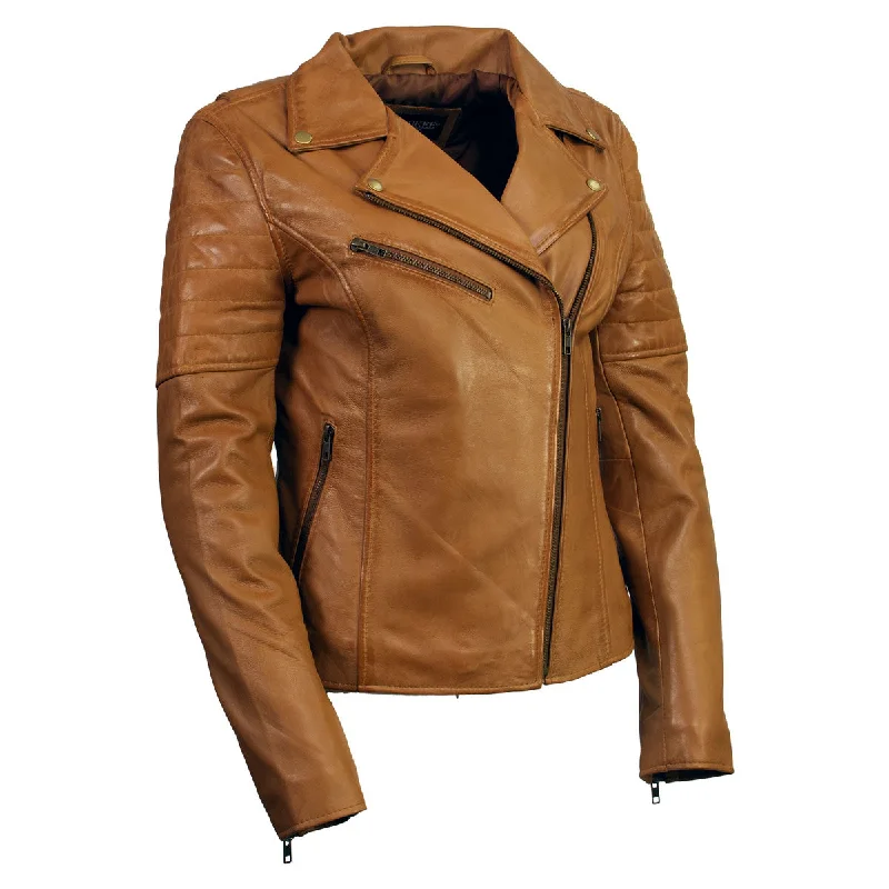 Women's Elegant Evening Outfit Milwaukee Leather Women's Duchess Whiskey Motorcycle Style Fashion Casual Leather Jacket SFL2870