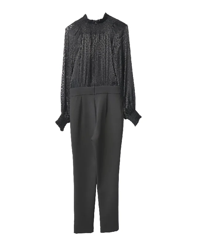 Women's Online Clothing Boutique Michael Michael Kors Long Sleeve Jumpsuit in Black Viscose