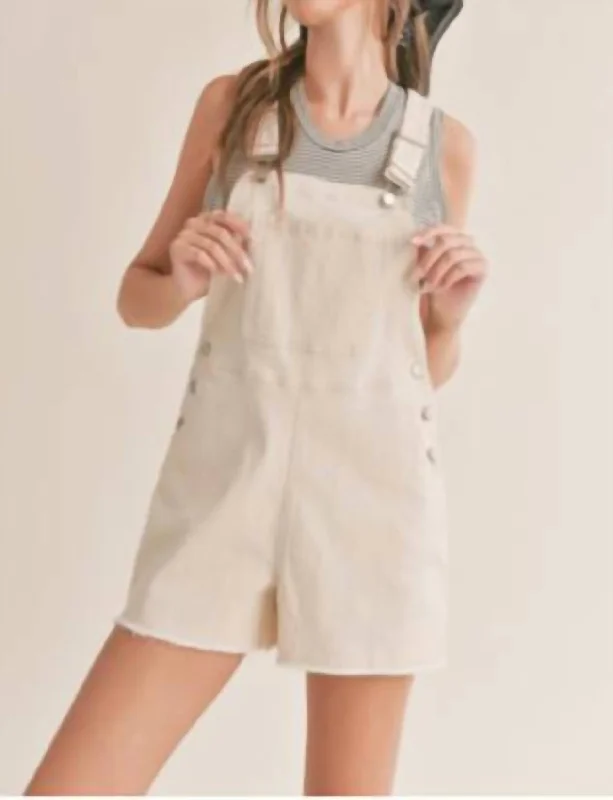 Luxury Women's Clothes Clear Eyes Denim Overall In Cream