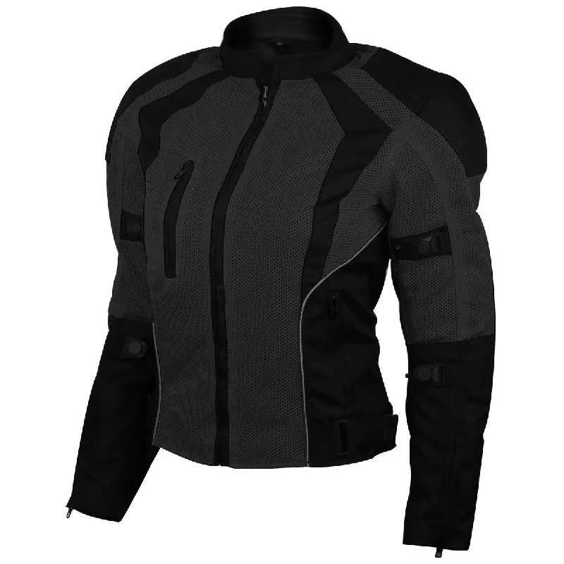 Women's Holiday Attire Womens Advanced 3-Season CE Armor Black Mesh Motorcycle Jacket