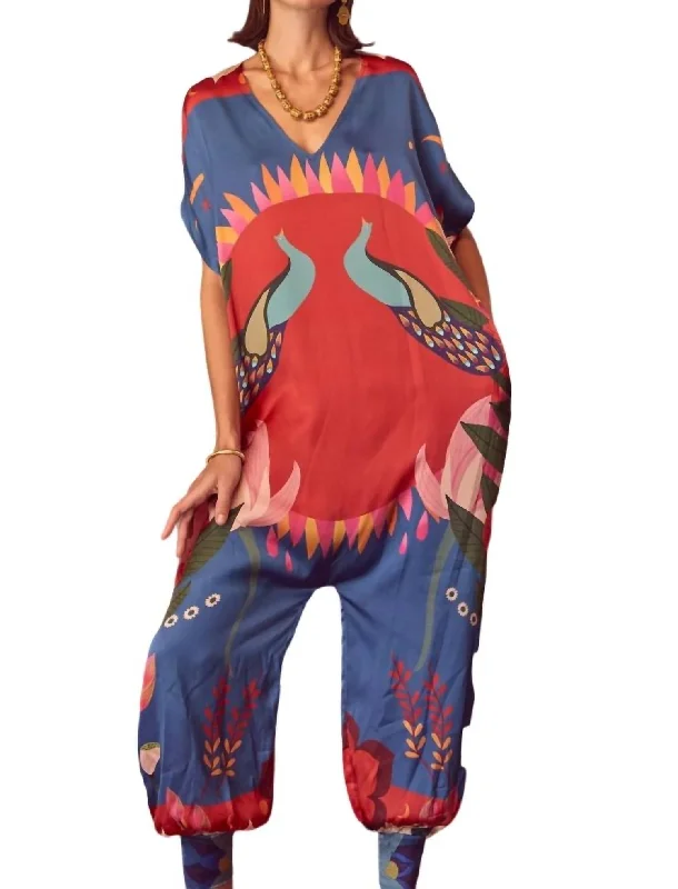 Women's Trendy Outfit Sera Jumpsuit In Peacock Hamsa