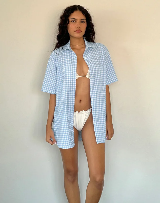 Women's Casual Apparel Smith Oversized Shirt in Blue Gingham