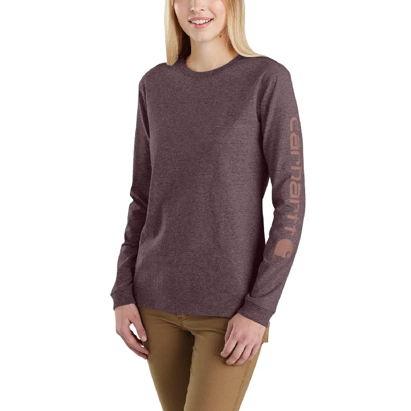 Women's Party Outfit Carhartt Women's Heavyweight Long Sleeve Logo T-Shirt_Blackberry Heather