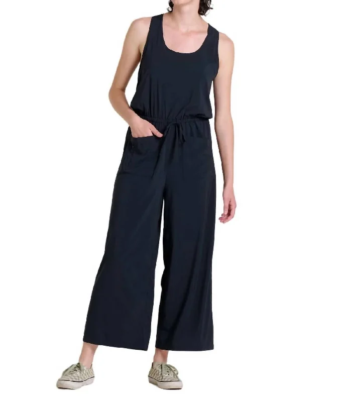 Sustainable Women's Apparel Livvy Sleeveless Jumpsuit In Black