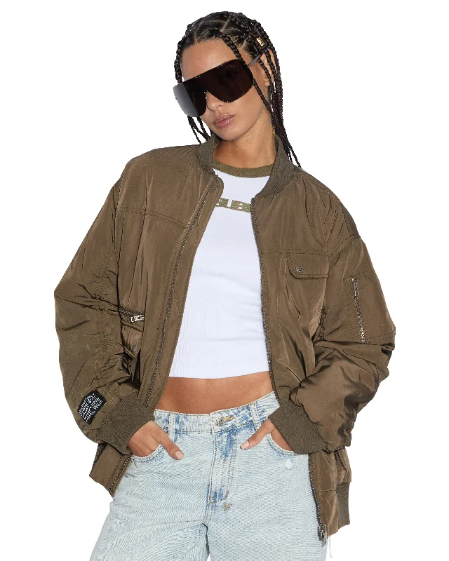 Women's Clothing For Outdoor Activities SCORE BOMBER KHAKI/CEDAR