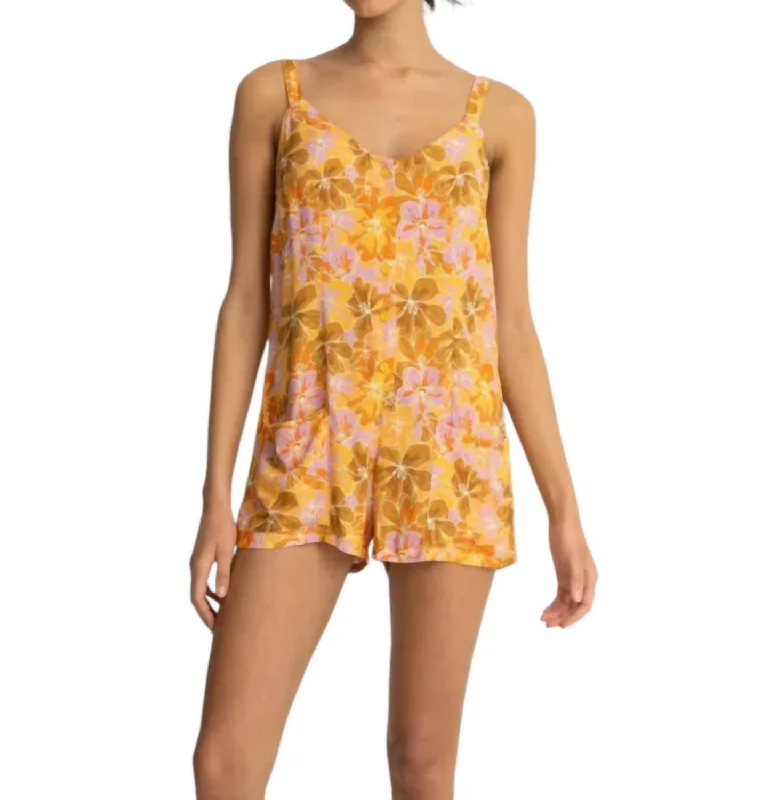 Women's Comfortable Garments Mahana Floral Playsuit In Yellow