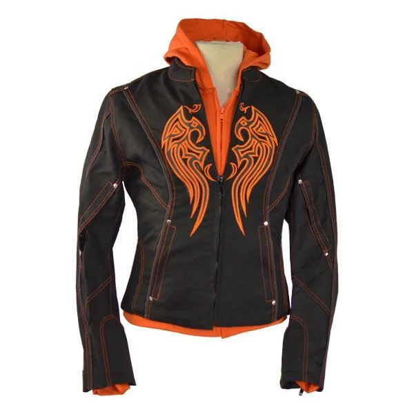 Women's Vacation Garments VL1581 Ladies Textile Jacket Embroidery & Removable Hoodie