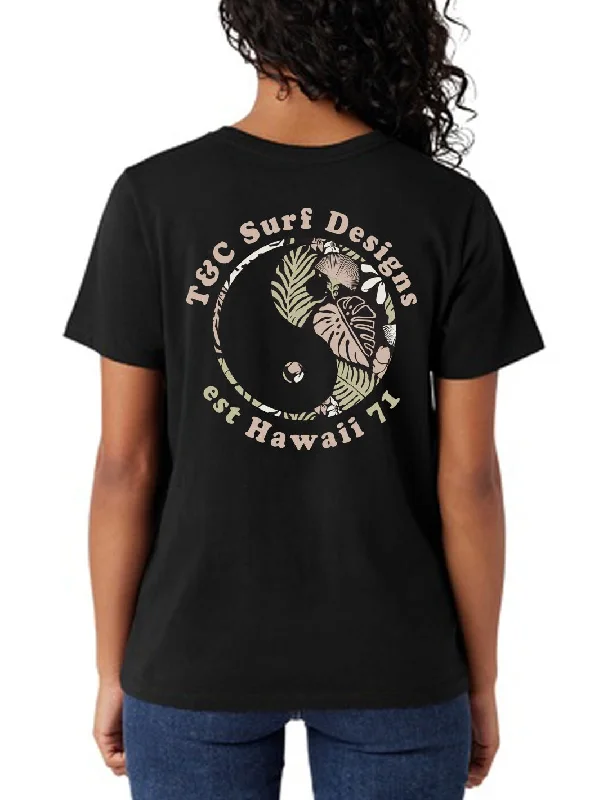 Women's Outdoor Attire T&C Surf Tropical Print Logo Boyfriend Tee